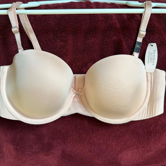 VICTORIA’S SECRET (New) Women’s 34C Blush Pink Lined Underwire Strapless Bra - Picture 2 of 10